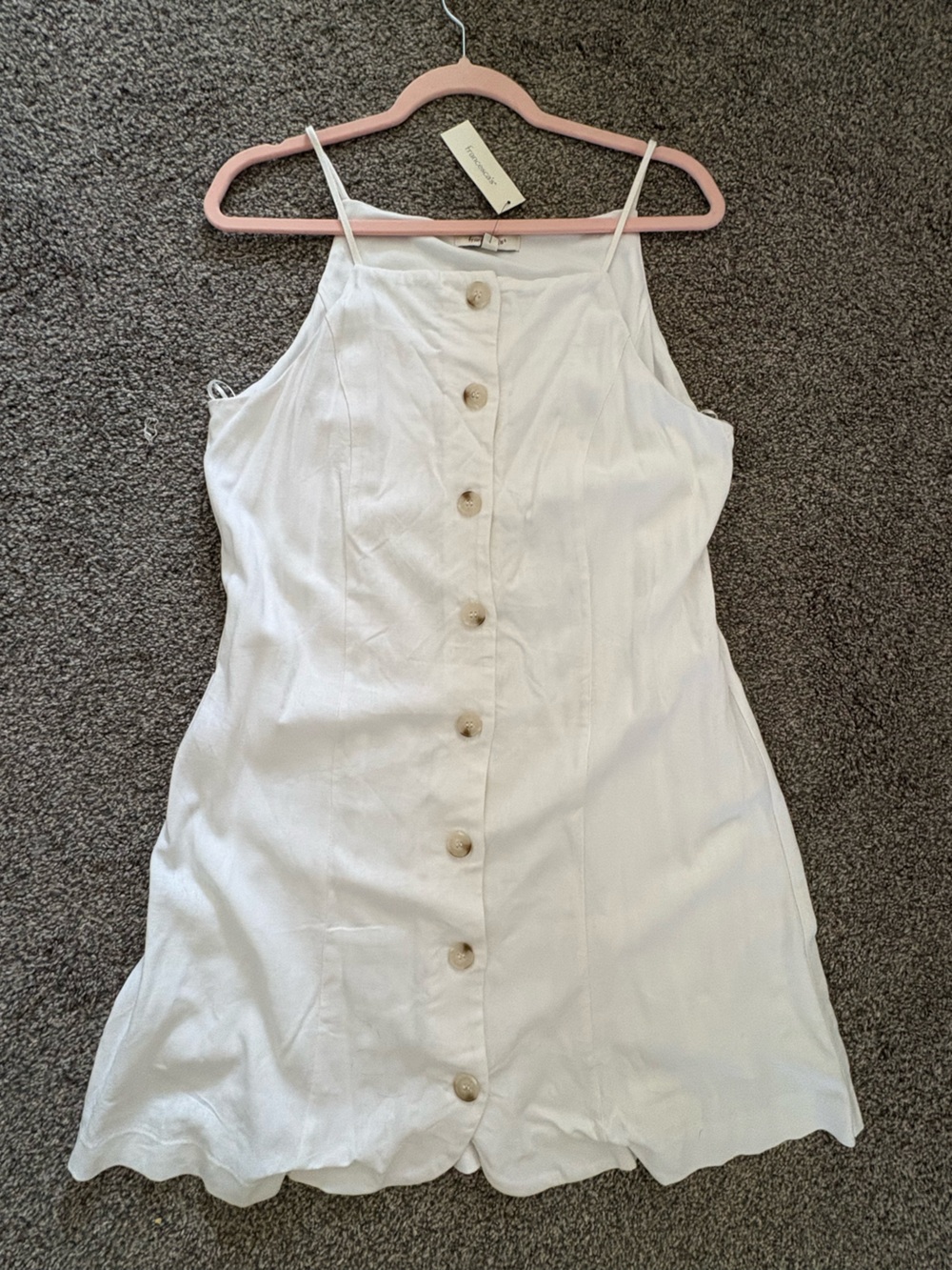 Francesca's Collections White Button-Front Maxi Dress